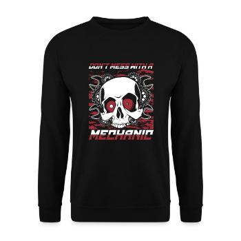 Ne plaisantez pas avec un mécanicien mécatronicien Automobile - Sweat-shirt Unisexe - noir - Devant - Alina (178cm) & Michal (187cm)