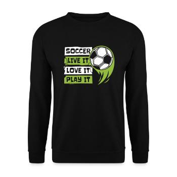Live It Love It Play It Goal Keeper Futbol - Unisex Pullover - Schwarz - Vorne - Alina (178cm) & Michal (187cm)