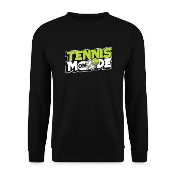 Tennis Mode On Tennistrainer Tennisspieler Tennis - Unisex Pullover - Schwarz - Vorne - Alina (178cm) & Michal (187cm)