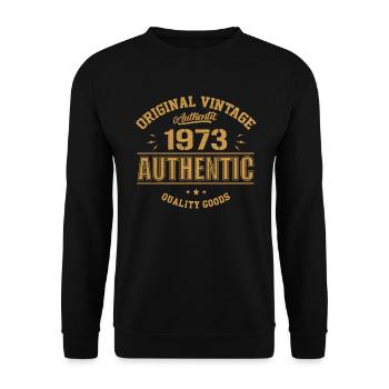 Authentisches 1973 Original 1973 Geburtstagsgeschenk - Unisex Pullover - Schwarz - Vorne - Alina (178cm) & Michal (187cm)