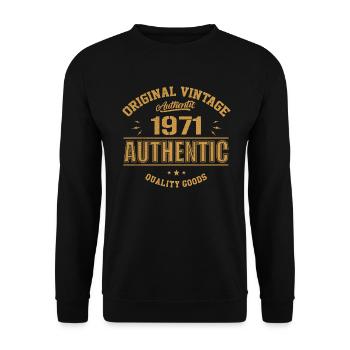 Authentic 1971 Cadeau D'anniversaire Original 1971 - Sweat-shirt Unisexe - noir - Devant - Alina (178cm) & Michal (187cm)