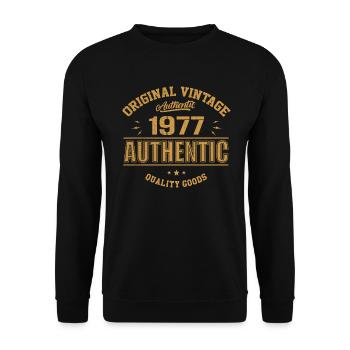 Authentic 1977 Original 1977 Birthday Gift - Unisex Sweatshirt - black - Front - Alina (178cm) & Michal (187cm)