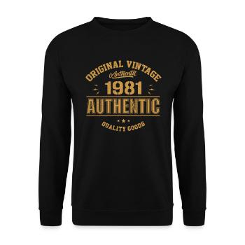 Authentisches 1981 Original 1981 Geburtstagsgeschenk - Unisex Pullover - Schwarz - Vorne - Alina (178cm) & Michal (187cm)