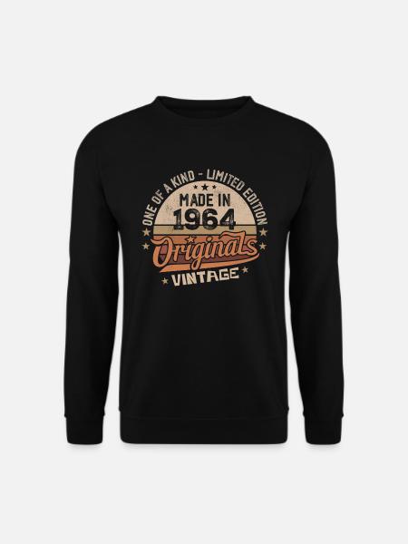 1964 Jahrgang Geboren 1964 Vintage Jubiläumsgeschenk - Unisex Pullover - Schwarz