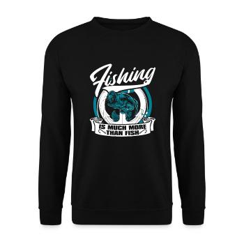 Fishing Is Much More Than Fish Fliegenfischer - Unisex Pullover - Schwarz - Vorne - Alina (178cm) & Michal (187cm)