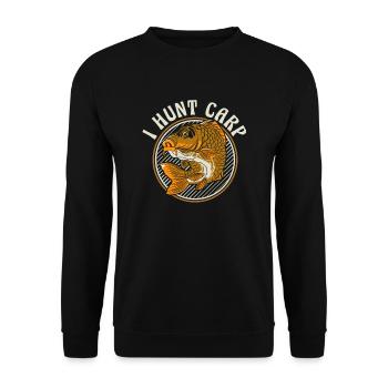 I Hunt Carp Fliegenfischer Spinnfischer - Unisex Pullover - Schwarz - Vorne - Alina (178cm) & Michal (187cm)