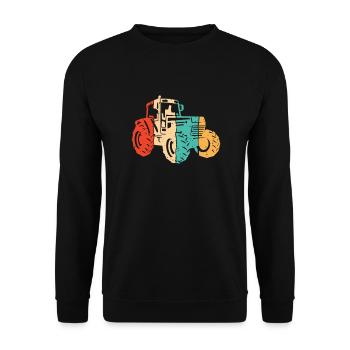 Retro Farmer Agriculture Organic Farmer Agricultural Economist - Unisex Sweatshirt - black - Front - Alina (178cm) & Michal (187cm)