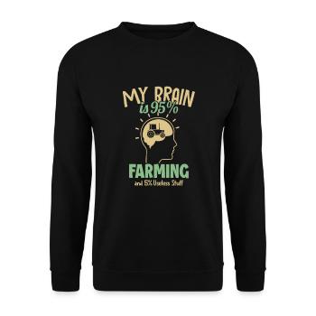 Mon cerveau est à 95% Agriculture Agriculteur Agriculture - Sweat-shirt Unisexe - noir - Devant - Alina (178cm) & Michal (187cm)