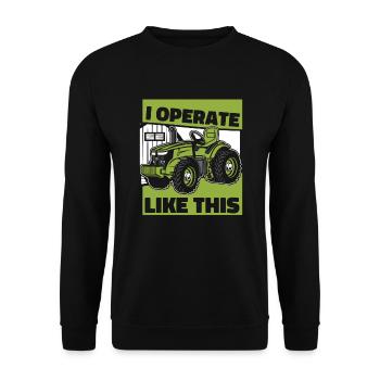 Je fonctionne comme ça Agriculture Agriculteur Bio Agriculteur - Sweat-shirt Unisexe - noir - Devant - Alina (178cm) & Michal (187cm)