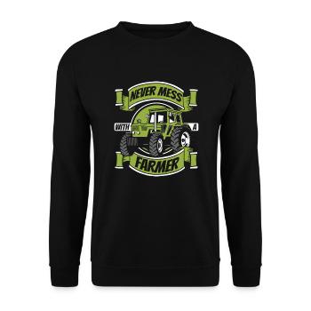 Ne plaisantez jamais avec un agriculteur - Sweat-shirt Unisexe - noir - Devant - Alina (178cm) & Michal (187cm)