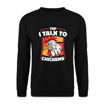 Oui, je parle à l’élevage de poulets - Sweat-shirt Unisexe - noir - Devant - Alina (178cm) & Michal (187cm)