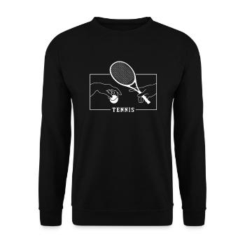 Michelangelo Creation of Adam Tennis - Unisex Pullover - Schwarz - Vorne - Alina (178cm) & Michal (187cm)