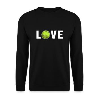 Tennis Love Tennisschläger Tennistrainer - Unisex Pullover - Schwarz - Vorne - Alina (178cm) & Michal (187cm)