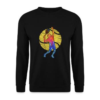 Joueur de tennis Raquette de tennis Entraîneur de tennis Tennis - Sweat-shirt Unisexe - noir - Devant - Alina (178cm) & Michal (187cm)