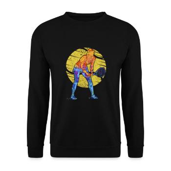 Entraîneur de tennis Joueur de tennis Raquette de tennis Tennis - Sweat-shirt Unisexe - noir - Devant - Alina (178cm) & Michal (187cm)