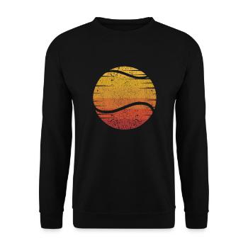 Retro Tennisschläger Tennistrainer Tennisspieler - Unisex Pullover - Schwarz - Vorne - Alina (178cm) & Michal (187cm)