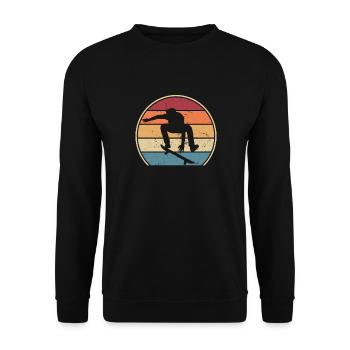 Retro Skaterboy Skatepark Skatergirl Skater - Unisex Pullover - Schwarz - Vorne - Alina (178cm) & Michal (187cm)