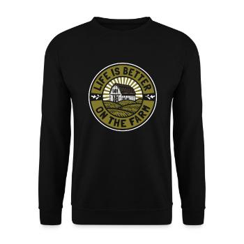 La vie est meilleure à la ferme Agriculture paysanne - Sweat-shirt Unisexe - noir - Devant - Alina (178cm) & Michal (187cm)