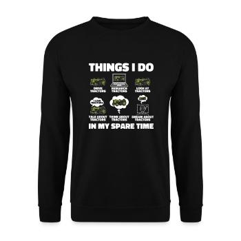 Ce que je fais pendant mon temps libre Agriculteur Agriculture - Sweat-shirt Unisexe - noir - Devant - Alina (178cm) & Michal (187cm)