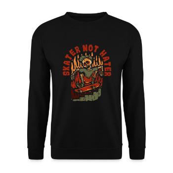 Skater Not Hater Skatergirl Skaterboy Skatepark - Unisex Pullover - Schwarz - Vorne - Alina (178cm) & Michal (187cm)