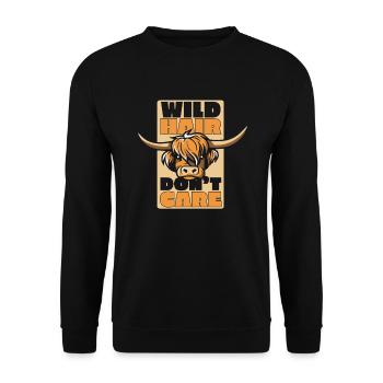 Les cheveux sauvages ne se soucient pas de l’éleveur de vaches Highland - Sweat-shirt Unisexe - noir - Devant - Alina (178cm) & Michal (187cm)