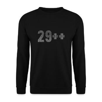 29++ Programmierer Softwareentwickler Coder 30. - Unisex Pullover - Schwarz - Vorne - Alina (178cm) & Michal (187cm)
