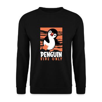 Penguin Vibe Seulement Oiseau de mer Pingouin royal Pingouin - Sweat-shirt Unisexe - noir - Devant - Alina (178cm) & Michal (187cm)