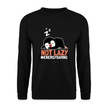 Not Lazy Energysaving Seevogel Königspinguin - Unisex Pullover - Schwarz - Vorne - Alina (178cm) & Michal (187cm)