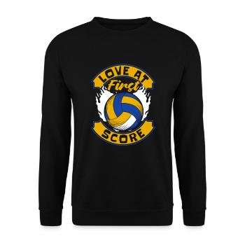L’amour au premier score Joueur de volley-ball Volley-ball - Sweat-shirt Unisexe - noir - Devant - Alina (178cm) & Michal (187cm)
