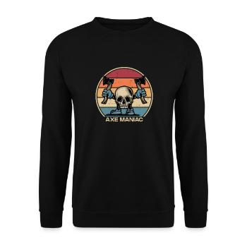 Axe Maniac Axe Throwing Competition Game Axe - Unisex Sweatshirt - black - Front - Alina (178cm) & Michal (187cm)