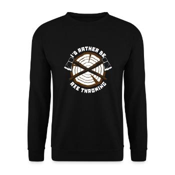 Je préfère être hache lancer hache lancer jeu hache - Sweat-shirt Unisexe - noir - Devant - Alina (178cm) & Michal (187cm)