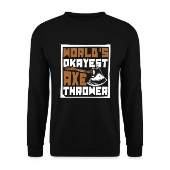 Die beste Axtwerfer-Axt-Wurf-Spielaxt der Welt - Unisex Pullover - Schwarz - Vorne - Alina (178cm) & Michal (187cm)