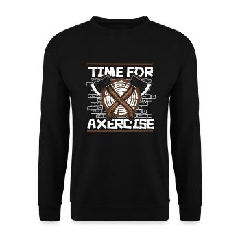 Time For Axercise Axe Throwing Game Competition - Unisex Sweatshirt - black - Front - Alina (178cm) & Michal (187cm)