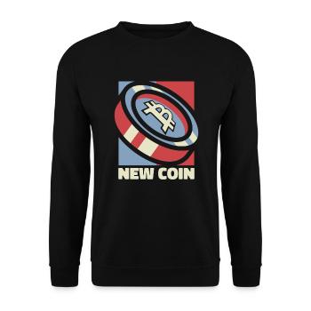 Nouvelle pièce de monnaie Crypto-monnaie Blockchain Crypto Bitcoin - Sweat-shirt Unisexe - noir - Devant - Alina (178cm) & Michal (187cm)