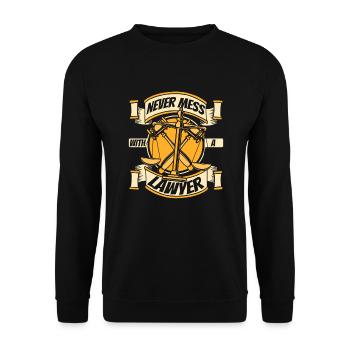 Ne jamais jouer avec un avocat Conseiller juridique Droit - Sweat-shirt Unisexe - noir - Devant - Alina (178cm) & Michal (187cm)