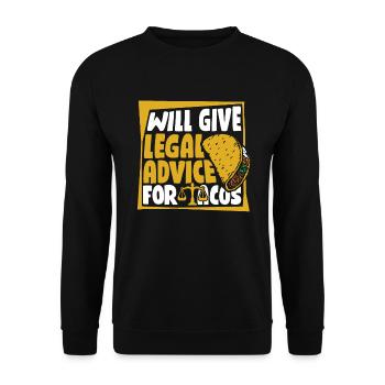 Donnera des conseils juridiques pour les tacos Procureur général - Sweat-shirt Unisexe - noir - Devant - Alina (178cm) & Michal (187cm)