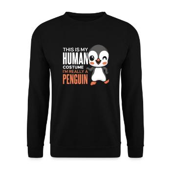 C’est mon costume humain oiseau de mer manchot royal - Sweat-shirt Unisexe - noir - Devant - Alina (178cm) & Michal (187cm)