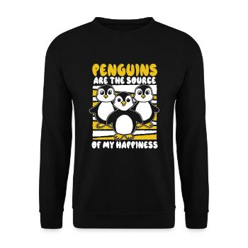 Les pingouins sont la source de mon bonheur Seabird - Sweat-shirt Unisexe - noir - Devant - Alina (178cm) & Michal (187cm)