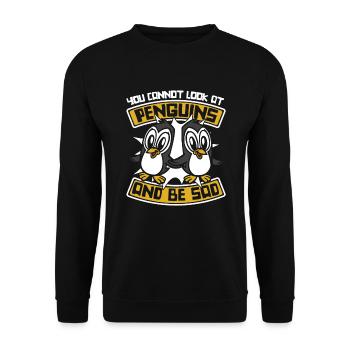 You Cannot Look At Penguins And Be Sad - Unisex Pullover - Schwarz - Vorne - Alina (178cm) & Michal (187cm)