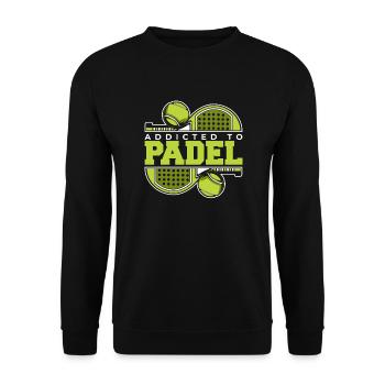 Addicted To Padel Paddle Tennis Paddleball Padel - Unisex Sweatshirt - black - Front - Alina (178cm) & Michal (187cm)