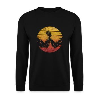 Retro Exercise Hand Wrestling Techniques Arm - Unisex Sweatshirt - black - Front - Alina (178cm) & Michal (187cm)