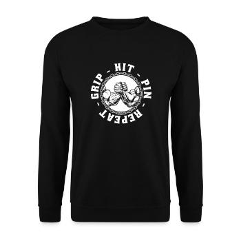 Hit Pin Répéter les techniques de lutte à la main Bras - Sweat-shirt Unisexe - noir - Devant - Alina (178cm) & Michal (187cm)