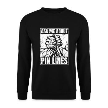 Ask Me About Pin Lines Hand Wrestling Exercise - Unisex Sweatshirt - black - Front - Alina (178cm) & Michal (187cm)