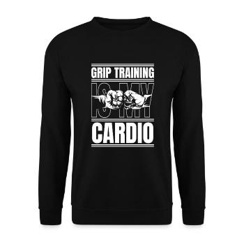 Training Is My Cardio Exercise Techniques - Unisex Pullover - Schwarz - Vorne - Alina (178cm) & Michal (187cm)