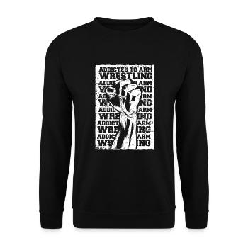 Accro aux techniques de bras de fer Bras d’exercice - Sweat-shirt Unisexe - noir - Devant - Alina (178cm) & Michal (187cm)