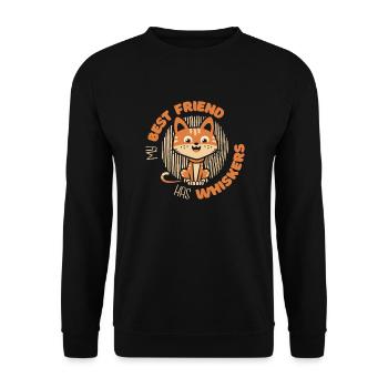 Mon meilleur ami a des moustaches chat domestique Kitty - Sweat-shirt Unisexe - noir - Devant - Alina (178cm) & Michal (187cm)