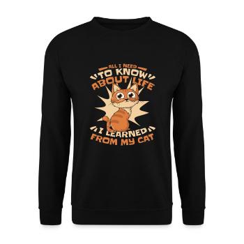 I Learned From My Cat Kitten Domestic Cat - Unisex Sweatshirt - black - Front - Alina (178cm) & Michal (187cm)