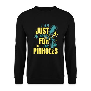 Just Here For Pinholes Car Spray Automotive Car - Unisex Sweatshirt - black - Front - Alina (178cm) & Michal (187cm)