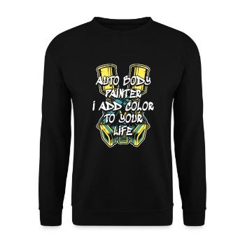 J’ajoute de la couleur à votre vie Voiture Spray Automobile Voiture - Sweat-shirt Unisexe - noir - Devant - Alina (178cm) & Michal (187cm)