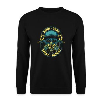 Sand Tape Spray Repeat Automotive Vehicle Car - Unisex Sweatshirt - black - Front - Alina (178cm) & Michal (187cm)